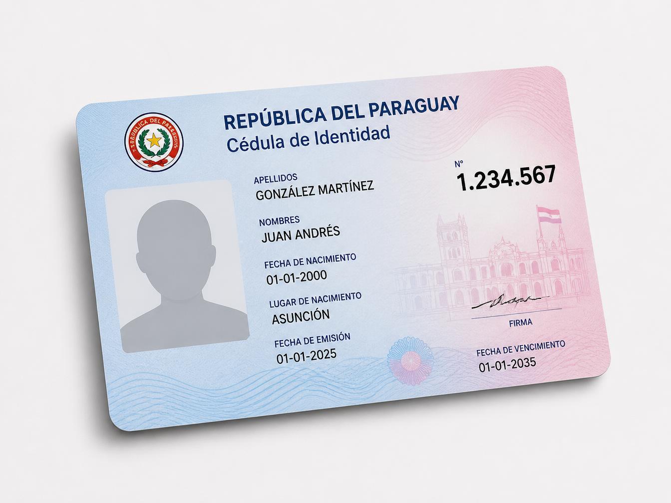 Imagen ilustrativa de un documento de identidad genérico, sin datos personales reales